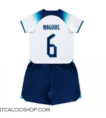 Inghilterra Harry Maguire #6 Prima Maglia Bambino Mondiali 2022 Manica Corta (+ Pantaloni corti)